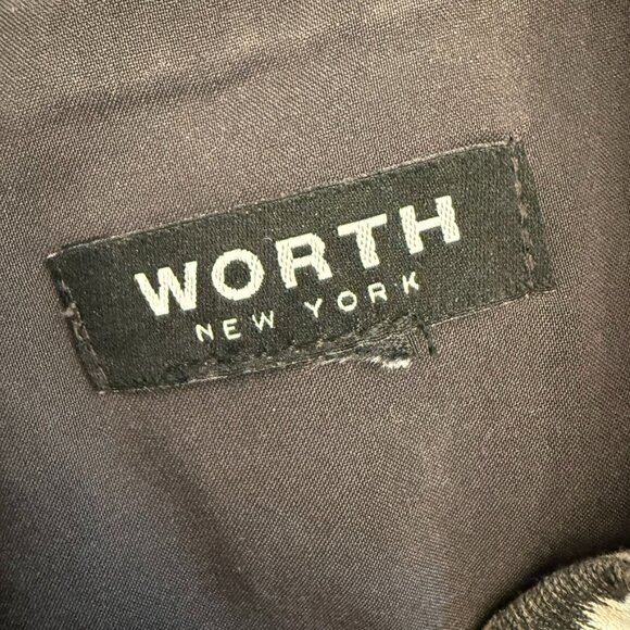 WORTH New York sleeveless hi collared neckline full front zip Polka Dot DRESS - Picture 3 of 6